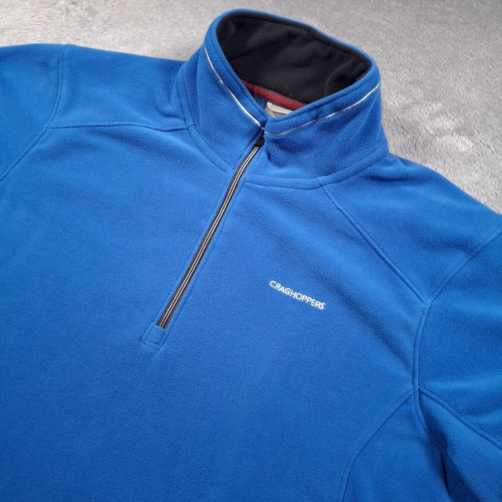 Craghoppers Pullover Mens XL Blue Fleece Quarter Zip Hiking Outdoor Walking